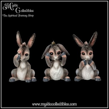 Beeldjes Three Wise Donkeys 11cm - Nemesis Now (Horen - Zien - Zwijgen)(Ezel - Ezels)