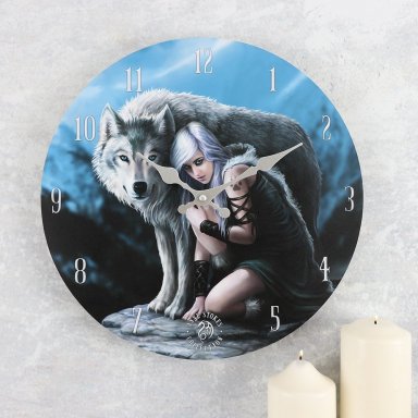 Wandklok Protector - Anne Stokes - Something Different (Wolven)