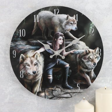 Wandklok Power Of Three - Anne Stokes - Something Different (Wolven)