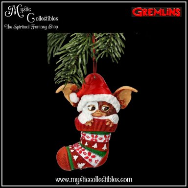 Hangdecoratie Gremlins Gizmo in Stocking Hanging Ornament 12cm - Gremlins Collectie - Nemesis Now