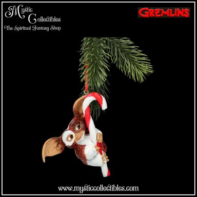Hangdecoratie Gremlins Gizmo Candy Cane Hanging Ornament 11cm - Gremlins Collectie - Nemesis Now