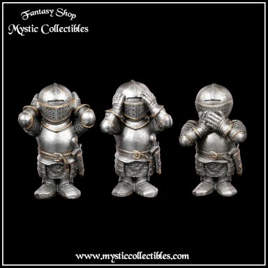 Beeldjes Drie Wijze Ridders - Three Wise Knights (Horen - Zien - Zwijgen) (Ridder)
