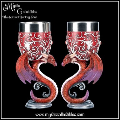 Kelken Dragons Devotion Goblets (Set van 2) - Mystic Love Collectie - Nemesis Now (Draken)