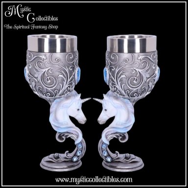 Kelken Enchanted Hearts Goblets (Set van 2) - Mystic Love Collectie - Nemesis Now (Eenhoorns)