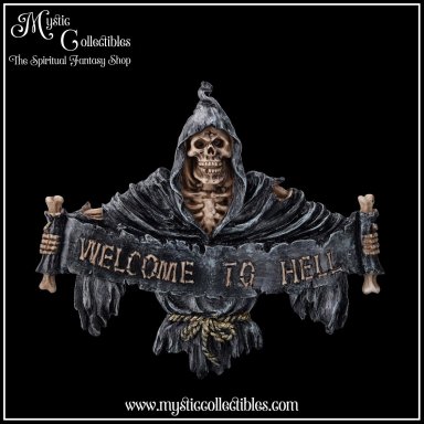 Wanddecoratie Welcome To Hell 25cm - Nemesis Now (Reapers)
