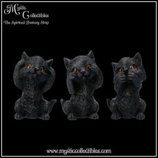 CT-FG020 Beeldjes Three Wise Kitties 8.8cm (Horen - Zien - Zwijgen) (Kat - Katten)