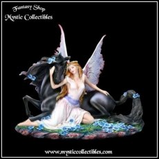Beeld Fairy With Unicorn - Spirit Bond (Eenhoorn - Fee - Eenhoorns - Feeën)
