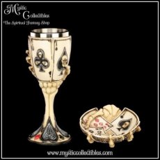 Kelk Dead Man's Hand Goblet + GRATIS! Dead Man's Hand Trinket Dish - Nemesis Now (Skelet - Poker - Skeletten)