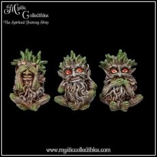 TS-FG001 Beeldjes Three Wise Ents 10cm (Horen - Zien - Zwijgen) (Green Man - Tree Spirits)