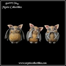 Beeldjes Drie Wijze Vleermuizen - Three Wise Bats (Horen - Zien - Zwijgen) (Vleermuis - Bat)