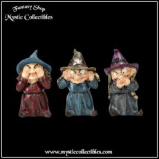 WI-FG008 Beeldjes Drie Wijze Heksjes - Three Wise Witches (Horen - Zien - Zwijgen) (Heks - Witch - Heksen)
