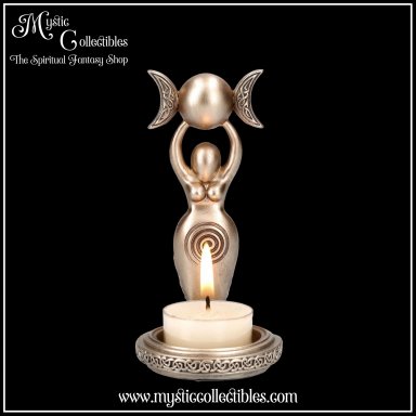 Kaarshouder Spiral Goddess Tea Light Holder 12cm - Nemesis Now (Triple Moon)